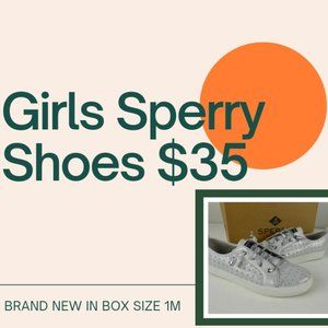 Girls Silver/Gray Sperry Shoes in size 1M